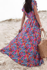 V-hals Wikkeljurk met Split en Bloemen - Floral Dresses - Jurkjes.co