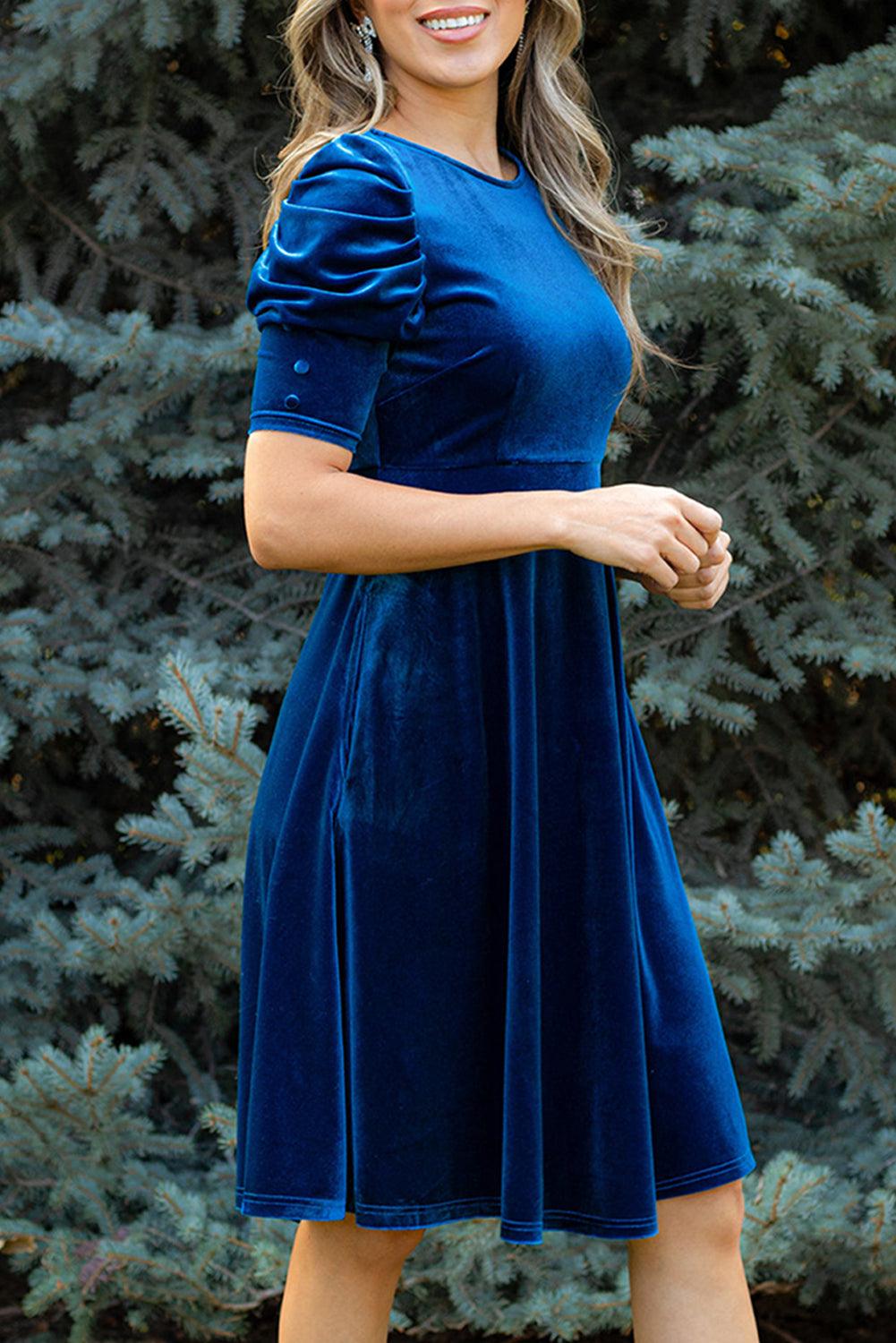 Velvet Ruched Mini Jurk met Korte Mouwen - Mini Dresses - Jurkjes.co