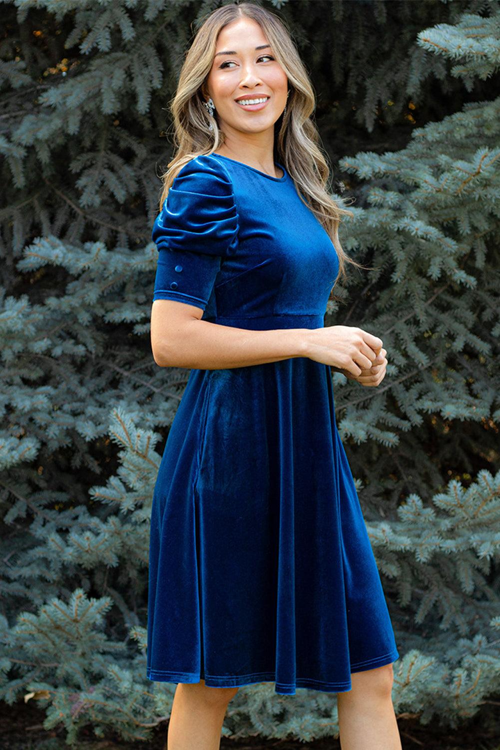 Velvet Ruched Mini Jurk met Korte Mouwen - Mini Dresses - Jurkjes.co