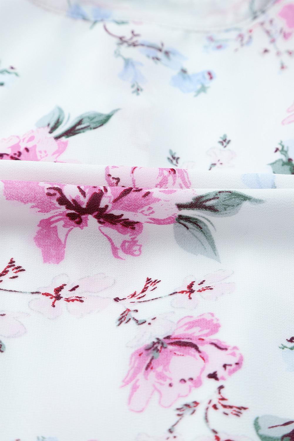 Vintage Bloemenprint Jurk met Koord - Floral Dresses - Jurkjes.co