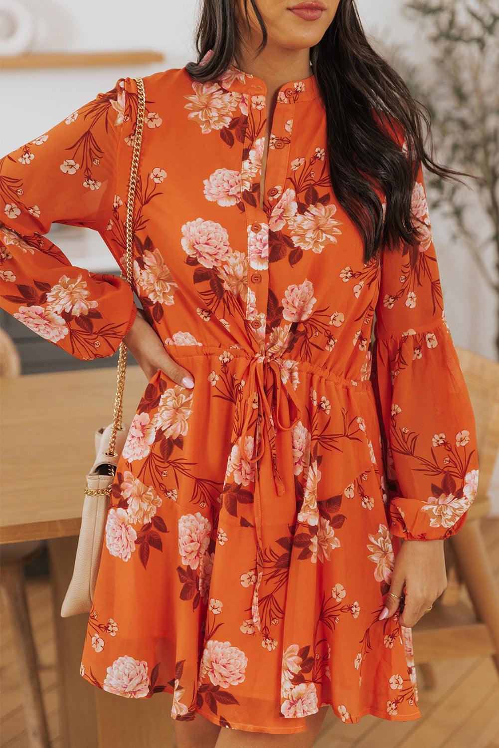 Vintage Bloemenprint Jurk met Strik - Floral Dresses - Jurkjes.co
