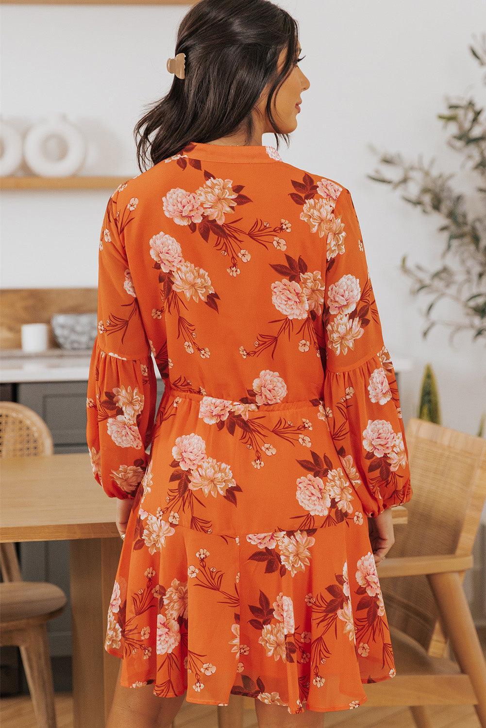 Vintage Bloemenprint Jurk met Strik - Floral Dresses - Jurkjes.co