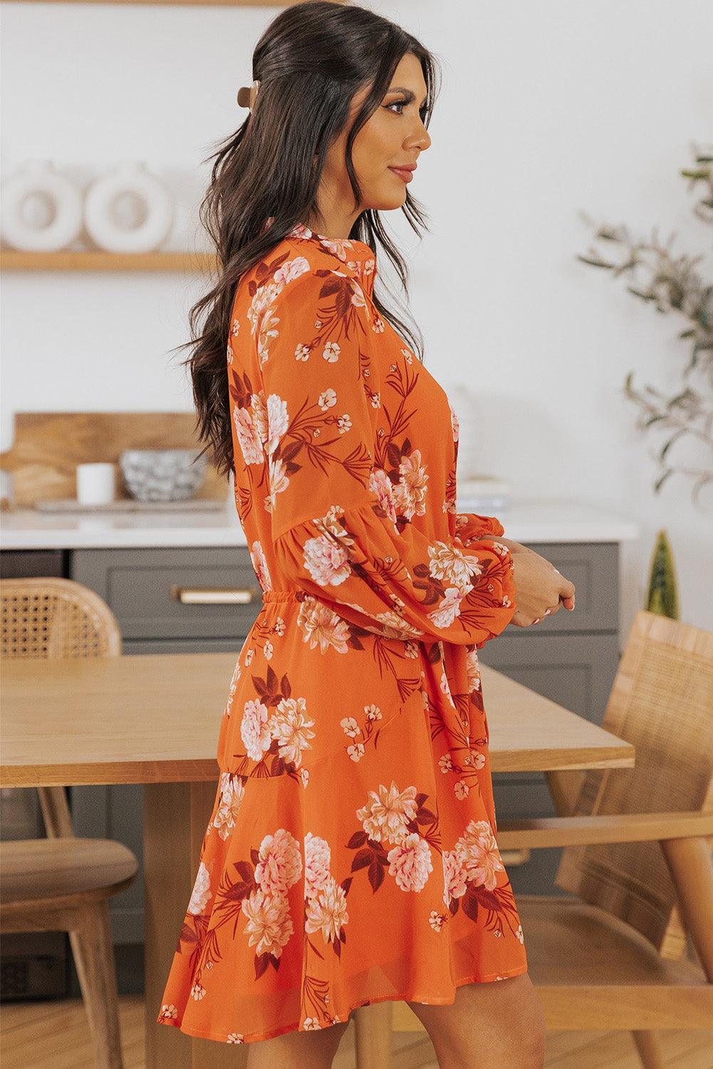 Vintage Bloemenprint Jurk met Strik - Floral Dresses - Jurkjes.co