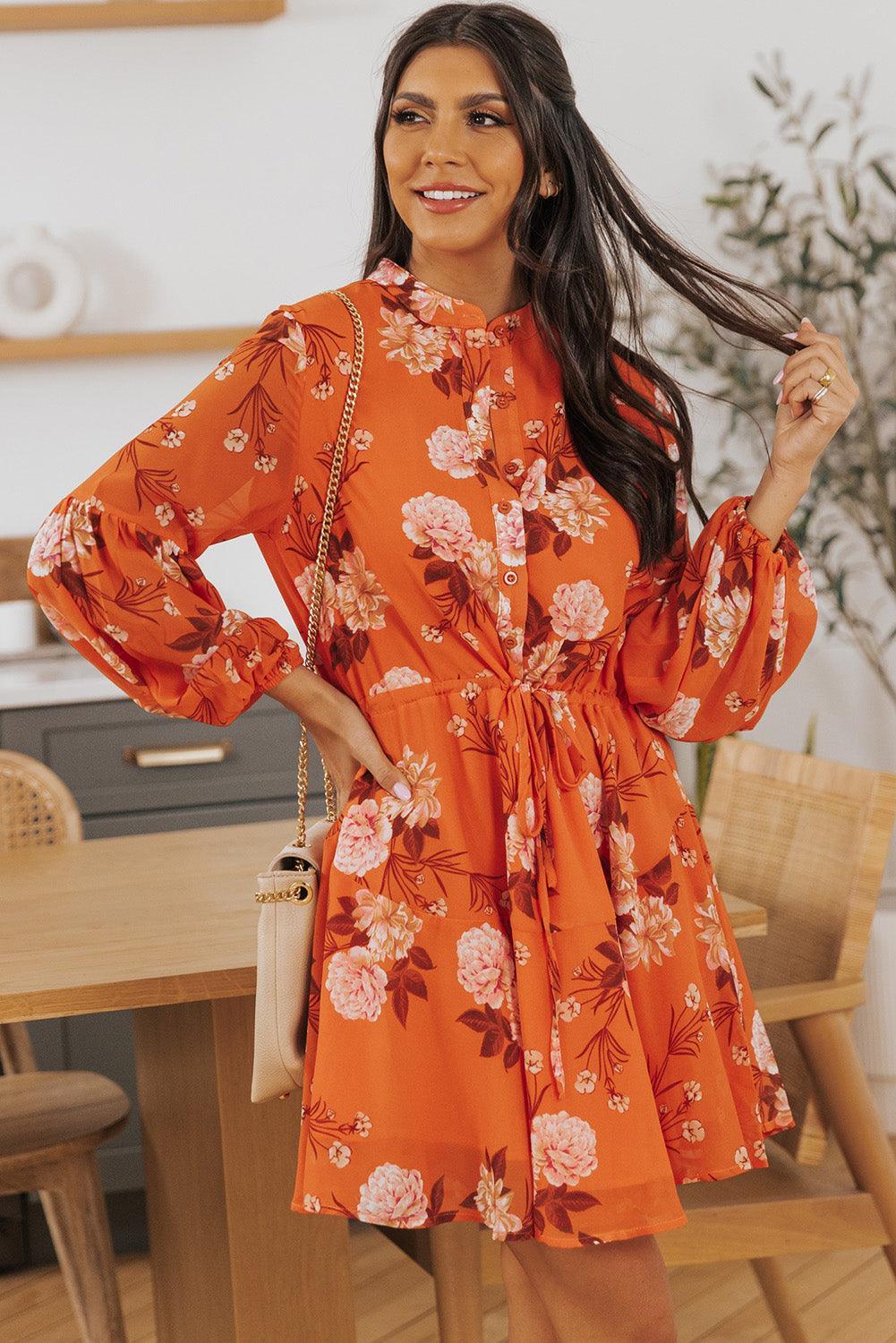 Vintage Bloemenprint Jurk met Strik - Floral Dresses - Jurkjes.co