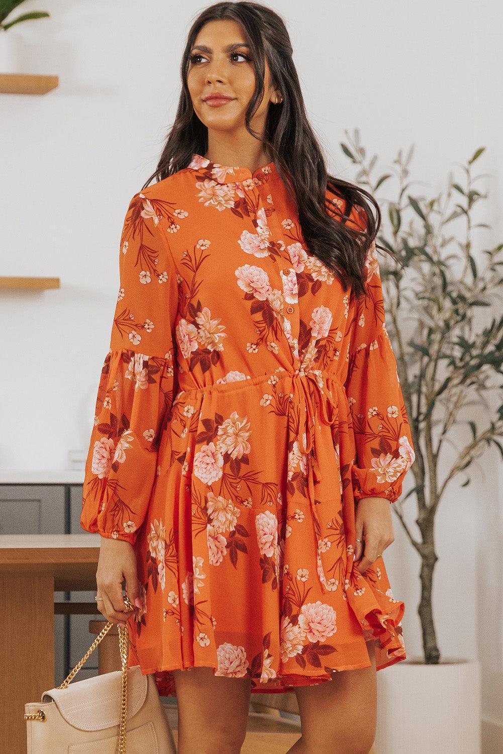 Vintage Bloemenprint Jurk met Strik - Floral Dresses - Jurkjes.co