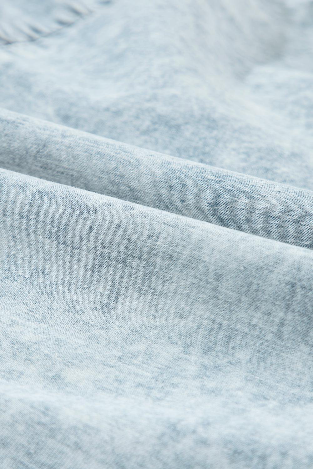 Vintage Denim Jurk met Wijde Mouwen - Mini Dresses - Jurkjes.co