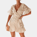 Wikkeljurk met Kant en V-hals - CB - Dresses - Jurkjes.co