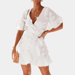 Wikkeljurk met Kant en V-hals - CB - Dresses - Jurkjes.co