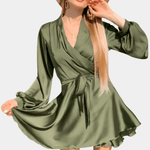 Wikkeljurk met Satijnen Stof - CB - Dresses - Jurkjes.co