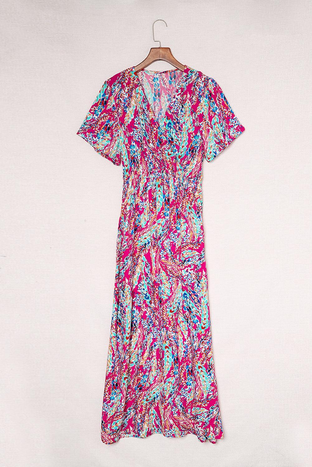 Wikkeljurk met V-hals en Bloemenprint - Floral Dresses - Jurkjes.co