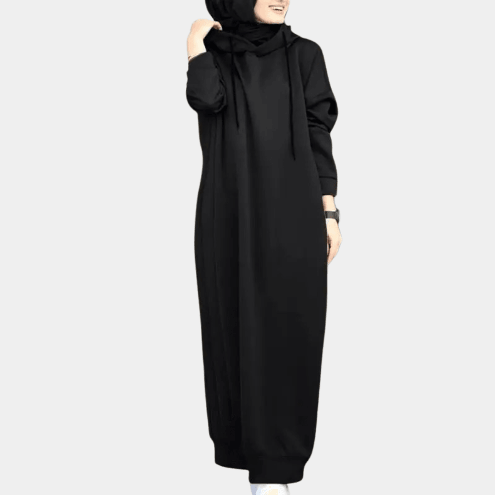 Winterjurk met Capuchon en Trekkoord - CB - Dresses - Jurkjes.co
