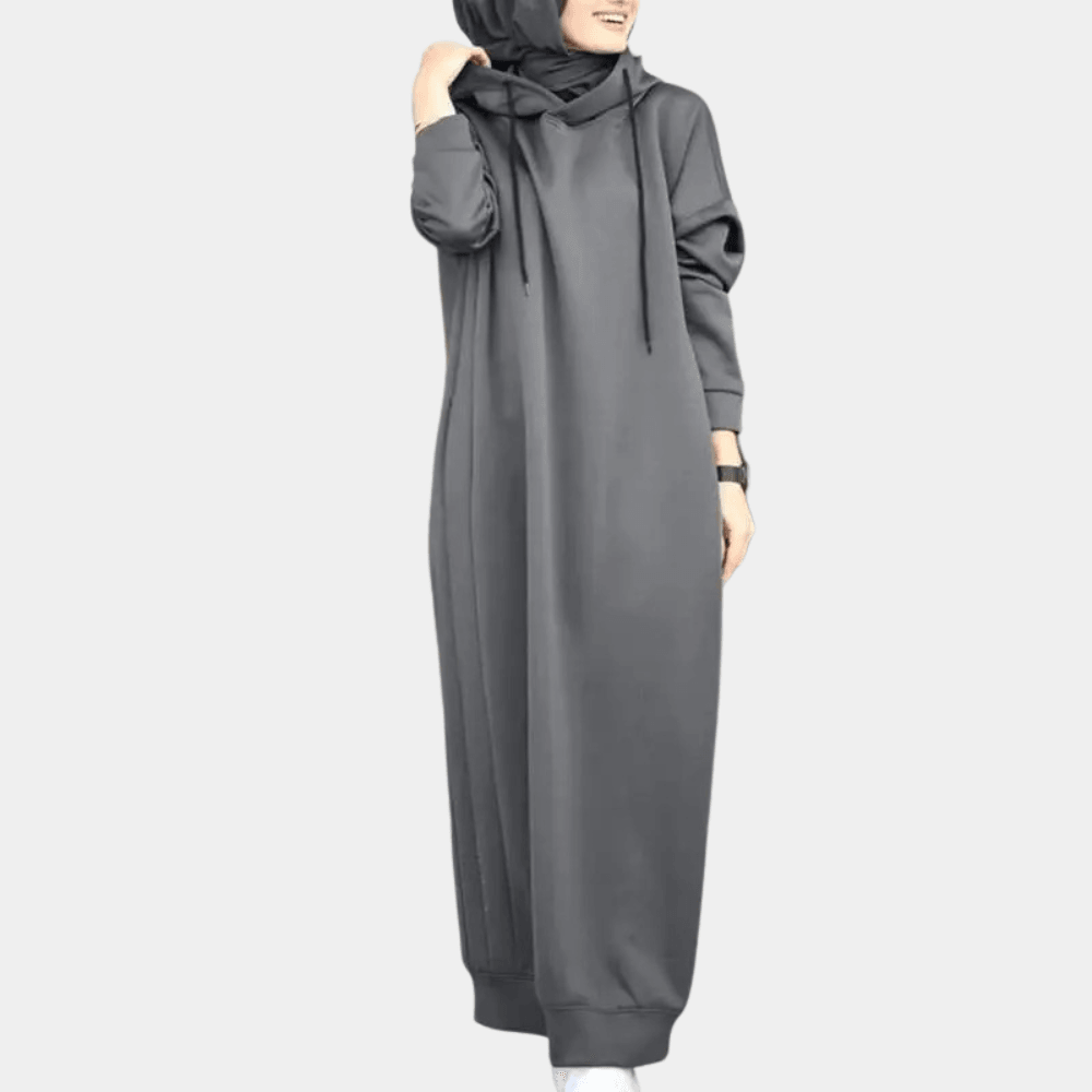 Winterjurk met Capuchon en Trekkoord - CB - Dresses - Jurkjes.co