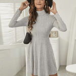 Winterjurk met Geribbelde Textuur - Women Winter Dress - Jurkjes.co