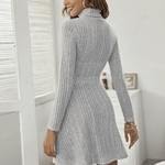 Winterjurk met Geribbelde Textuur - Women Winter Dress - Jurkjes.co