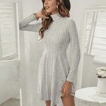 Winterjurk met Geribbelde Textuur - Women Winter Dress - Jurkjes.co