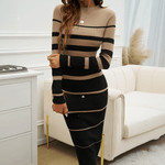 Winterjurk met Gestreept Patroon - Dresses - Jurkjes.co