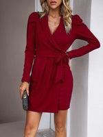 Wrap Jurk met Ceintuur en Lange Mouwen - Group7 - Jurkjes.co