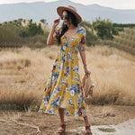 Zomerjurk met Bloemenprint en Split - Dresses - Jurkjes.co