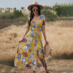 Zomerjurk met Bloemenprint en Split - Dresses - Jurkjes.co