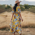 Zomerjurk met Bloemenprint en Split - Dresses - Jurkjes.co