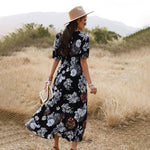 Zomerjurk met Bloemenprint en Split - Dresses - Jurkjes.co