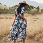 Zomerjurk met Bloemenprint en Split - Dresses - Jurkjes.co