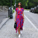 Zomerjurk met Bloemenprint en V-hals - Dresses - Jurkjes.co