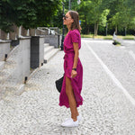 Zomerjurk met Bloemenprint en V-hals - Dresses - Jurkjes.co