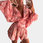 Zomerjurk met Bloemenprint en Wikkelontwerp - CB - Dresses - Jurkjes.co