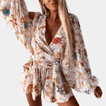 Zomerjurk met Bloemenprint en Wikkelontwerp - CB - Dresses - Jurkjes.co