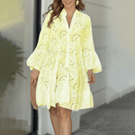 Zomerjurk met Broderie en V-hals - Dresses - Jurkjes.co