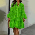 Zomerjurk met Broderie en V-hals - Dresses - Jurkjes.co