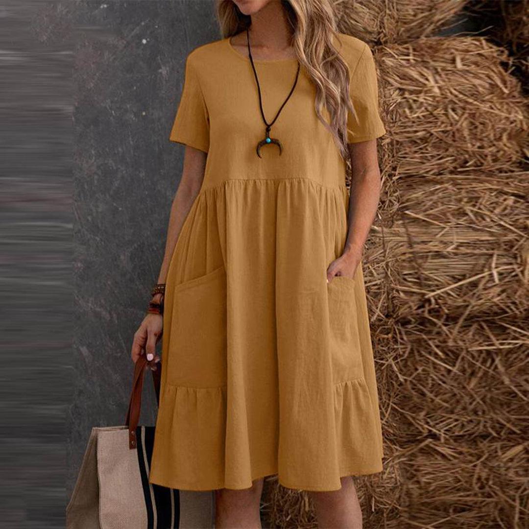 Zomerjurk met Effen Ontwerp - Dresses - Jurkjes.co