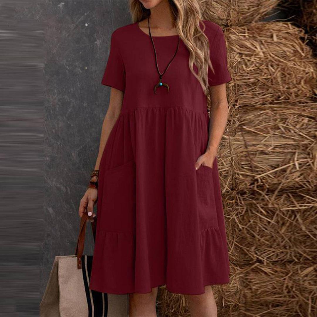 Zomerjurk met Effen Ontwerp - Dresses - Jurkjes.co