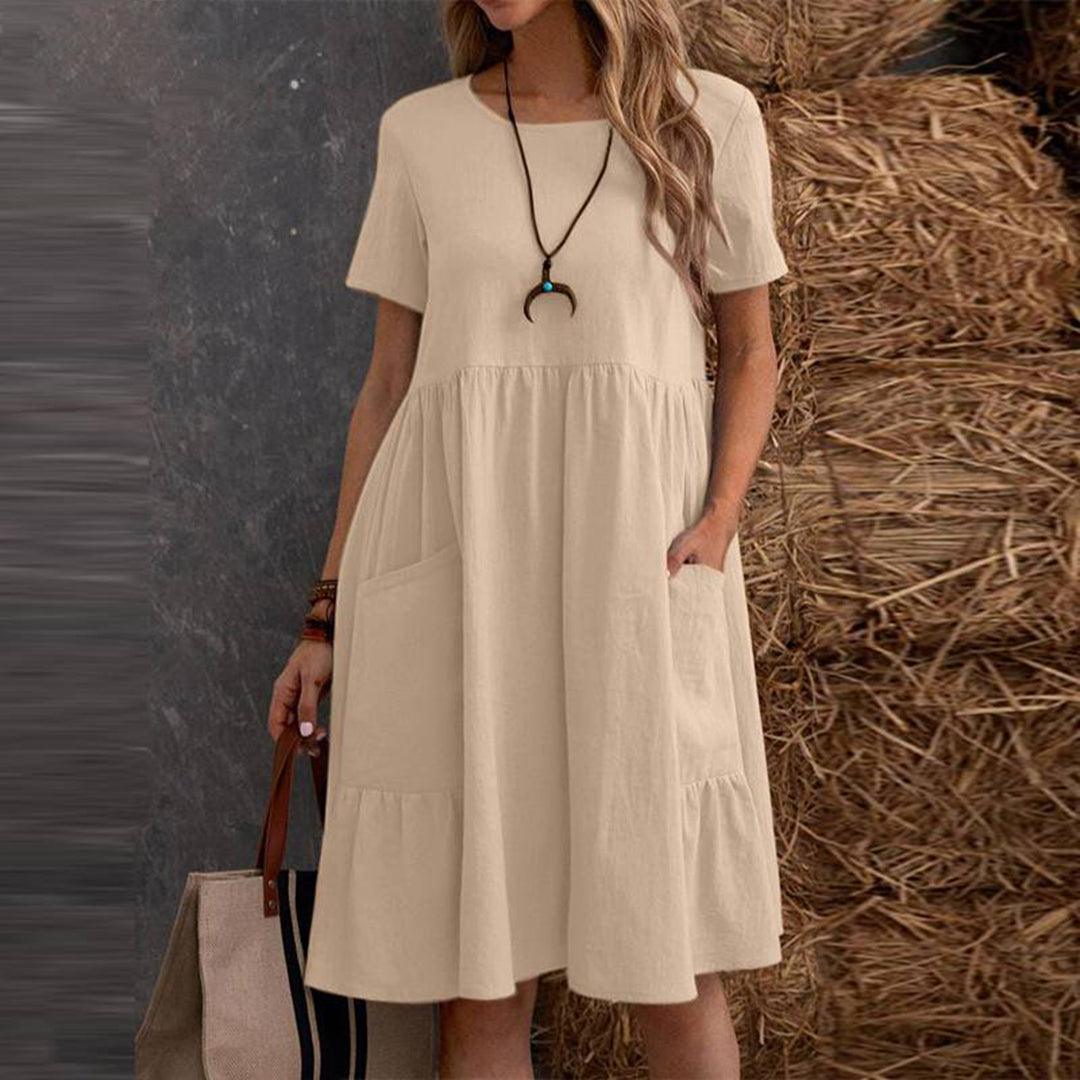 Zomerjurk met Effen Ontwerp - Dresses - Jurkjes.co