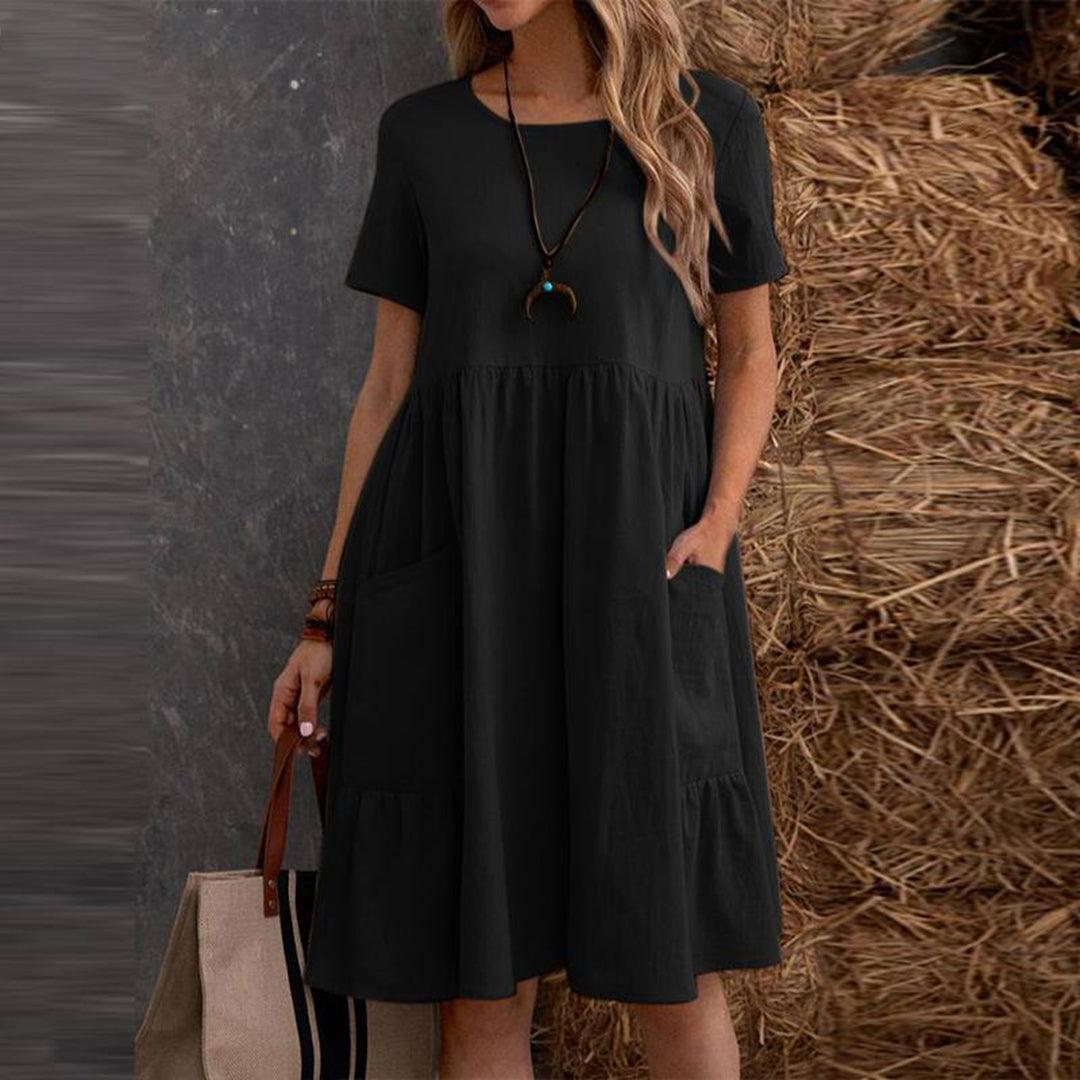 Zomerjurk met Effen Ontwerp - Dresses - Jurkjes.co