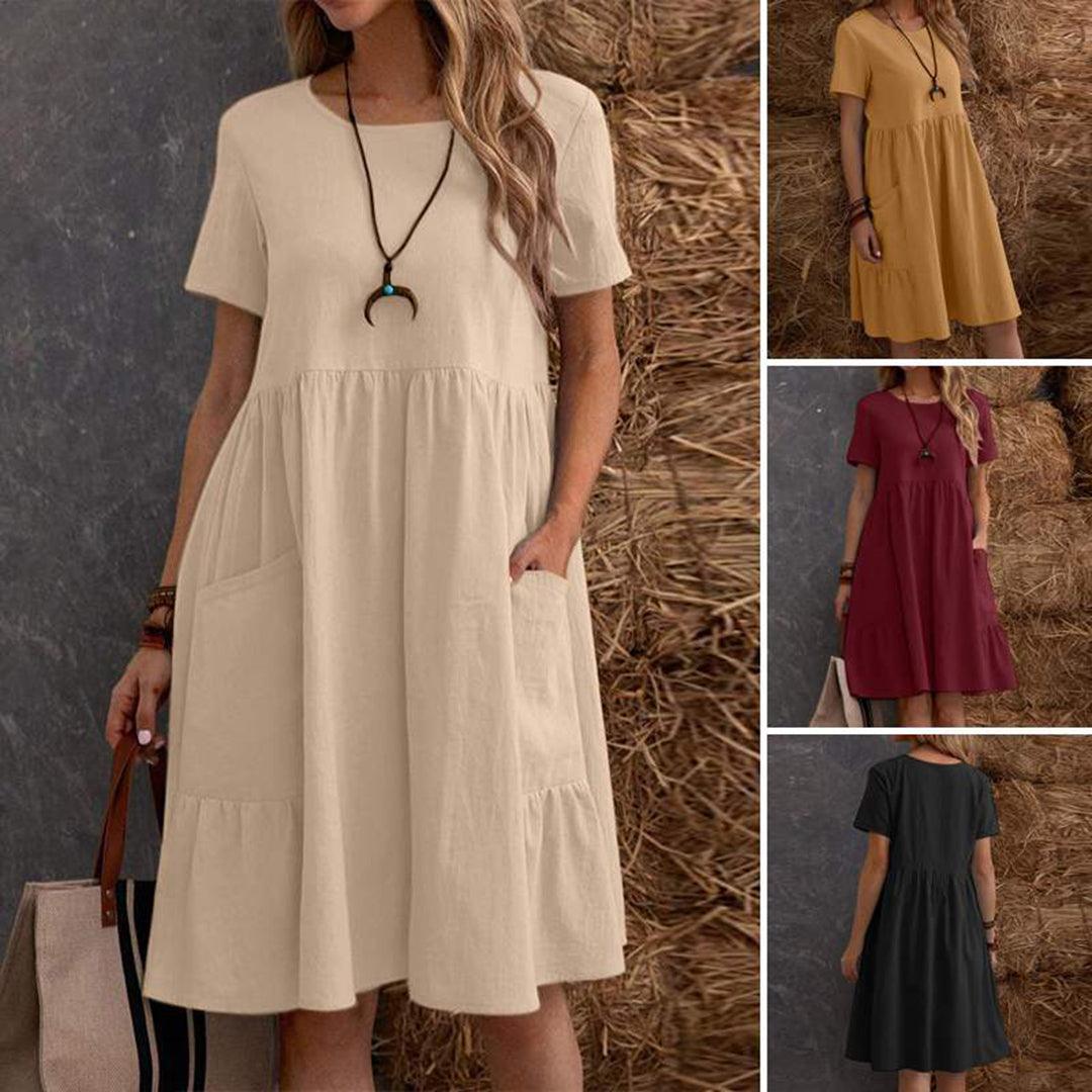 Zomerjurk met Effen Ontwerp - Dresses - Jurkjes.co