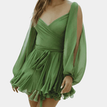 Zomerjurk met Lantaarnmouwen en Split - Dresses - Jurkjes.co