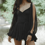 Zomerjurk met Lantaarnmouwen en Split - Dresses - Jurkjes.co