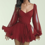 Zomerjurk met Lantaarnmouwen en Split - Dresses - Jurkjes.co