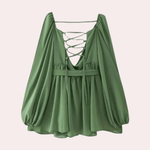 Zomerjurk met Lantaarnmouwen en Split - Dresses - Jurkjes.co