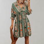 Zomerjurk met Paisleyprint en Ruches - Women Summer Dress - Jurkjes.co