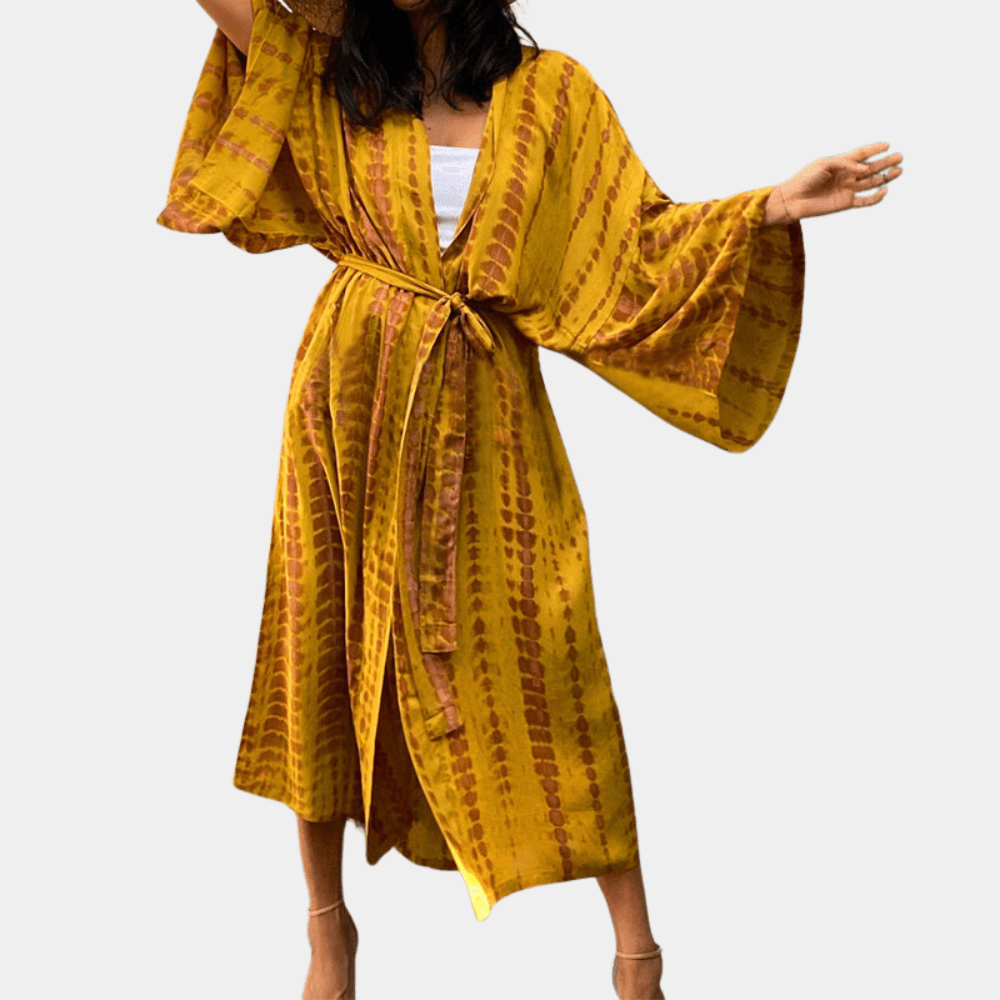 Zomerjurkje met Batikpatroon en Riem - CB - Dresses - Jurkjes.co