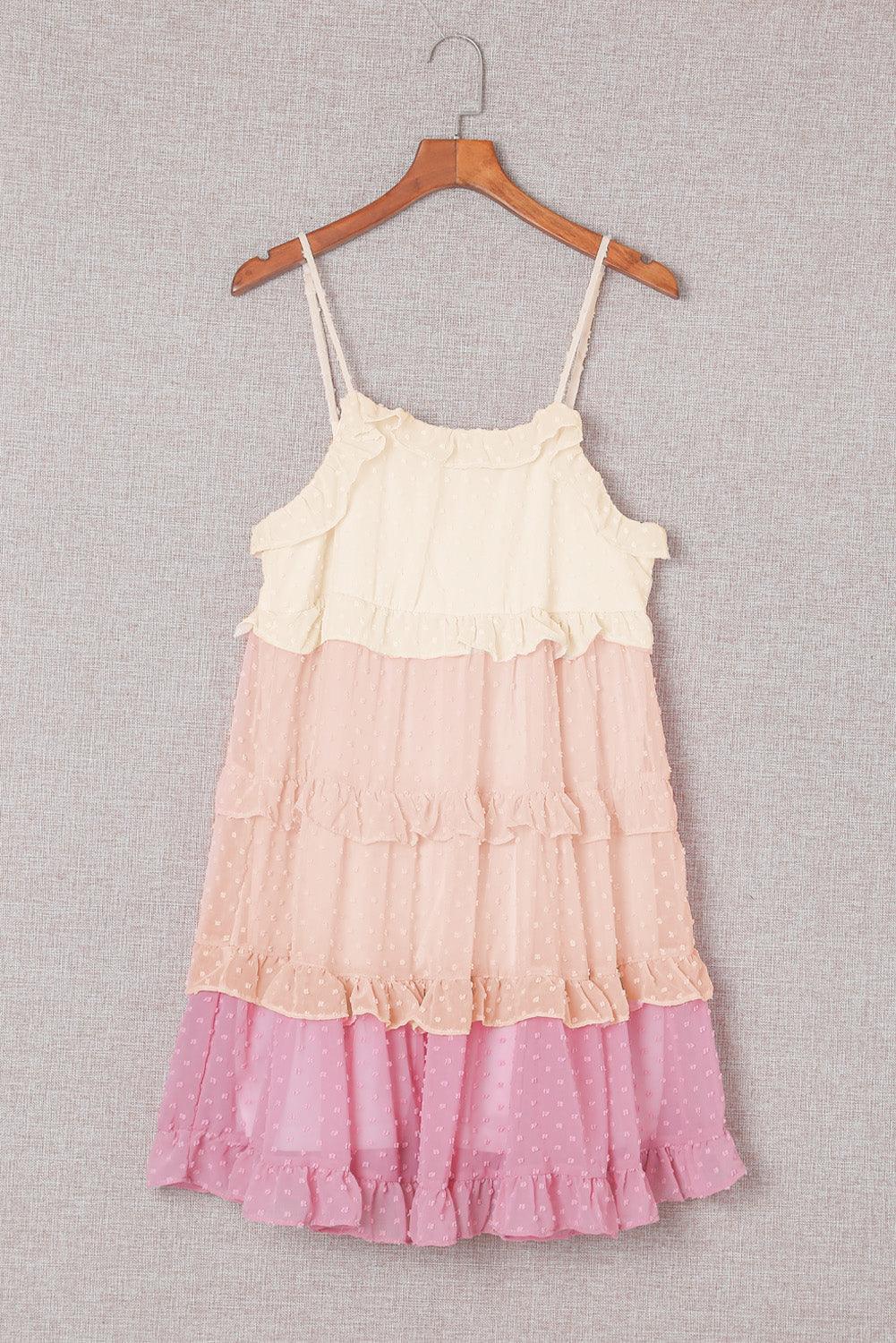 Zwitsers Gestipt Volant Mini Jurk - Mini Dresses - Jurkjes.co