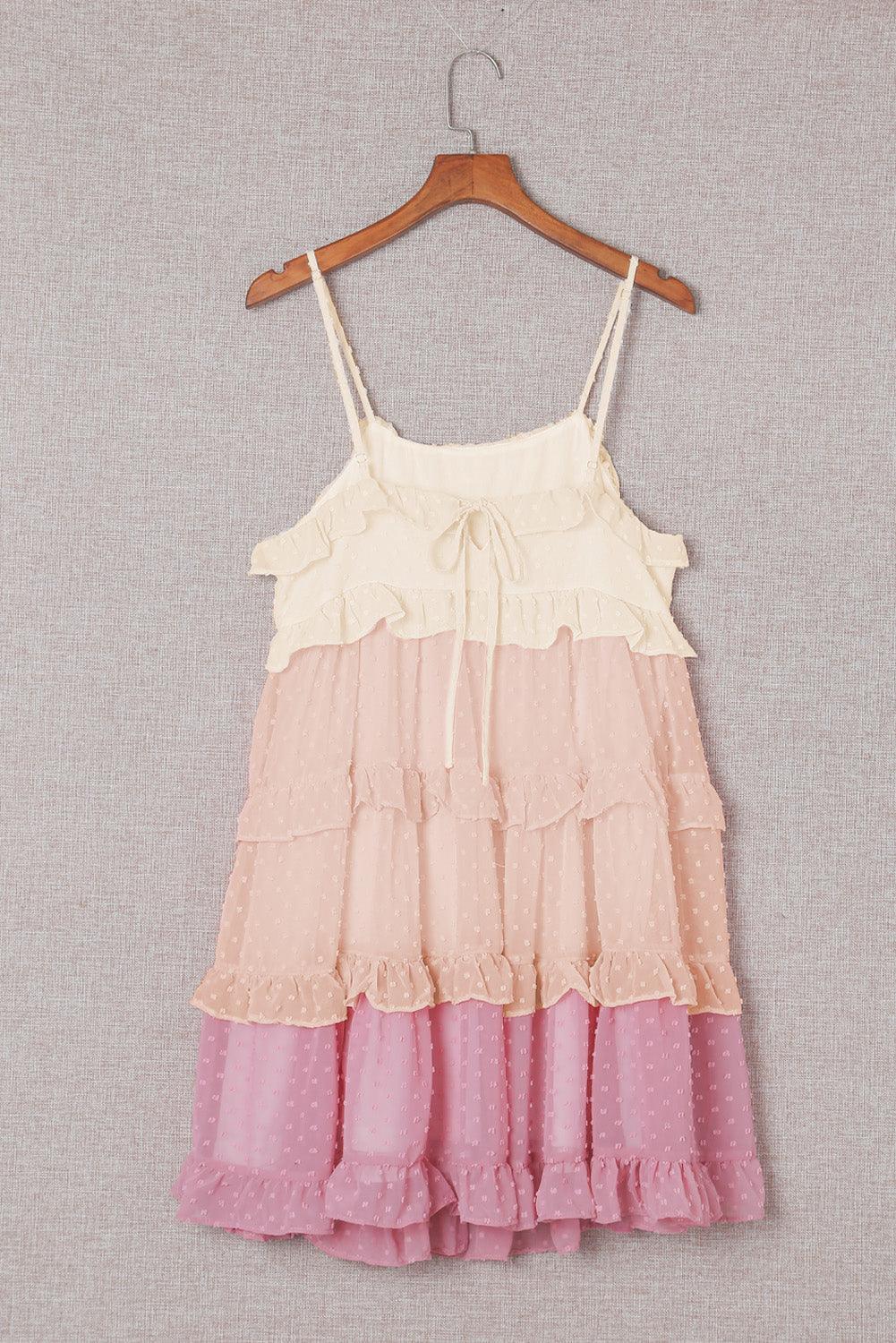 Zwitsers Gestipt Volant Mini Jurk - Mini Dresses - Jurkjes.co