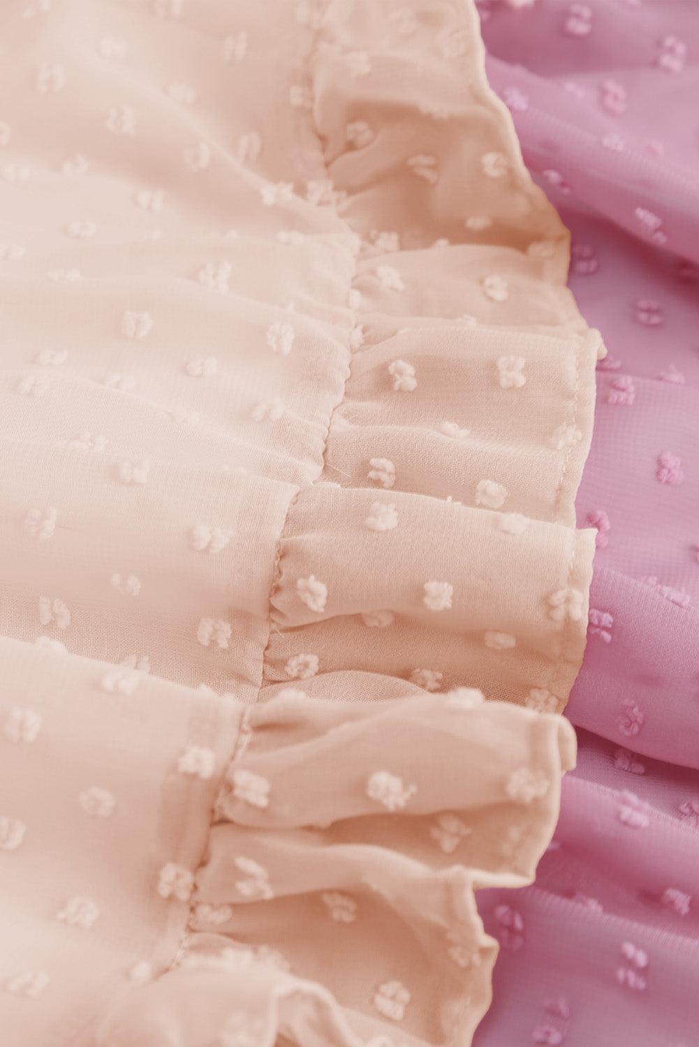 Zwitsers Gestipt Volant Mini Jurk - Mini Dresses - Jurkjes.co